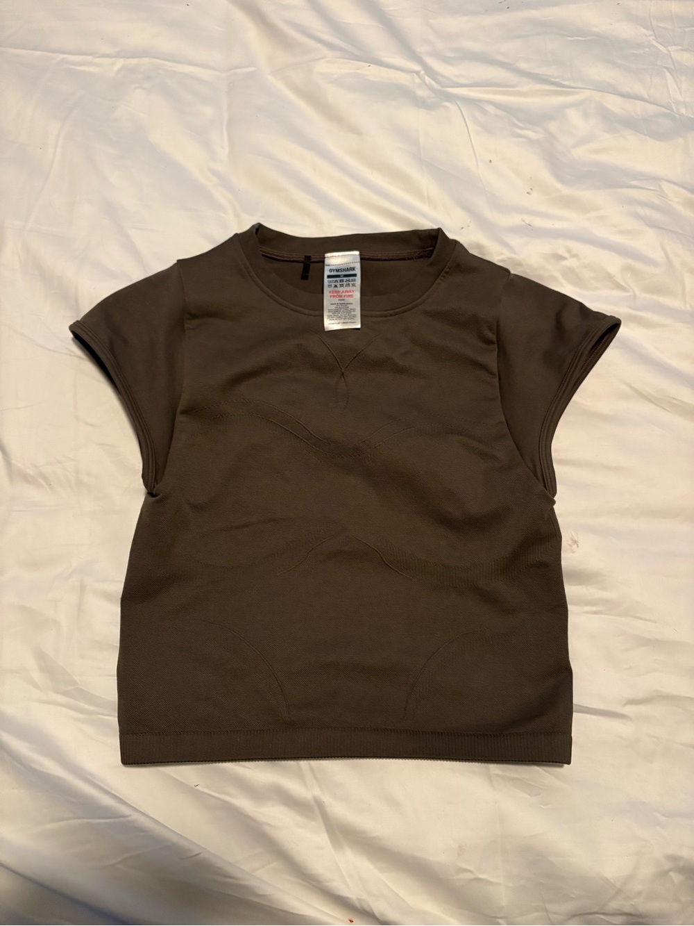 Gym shark taupe seamless crop top